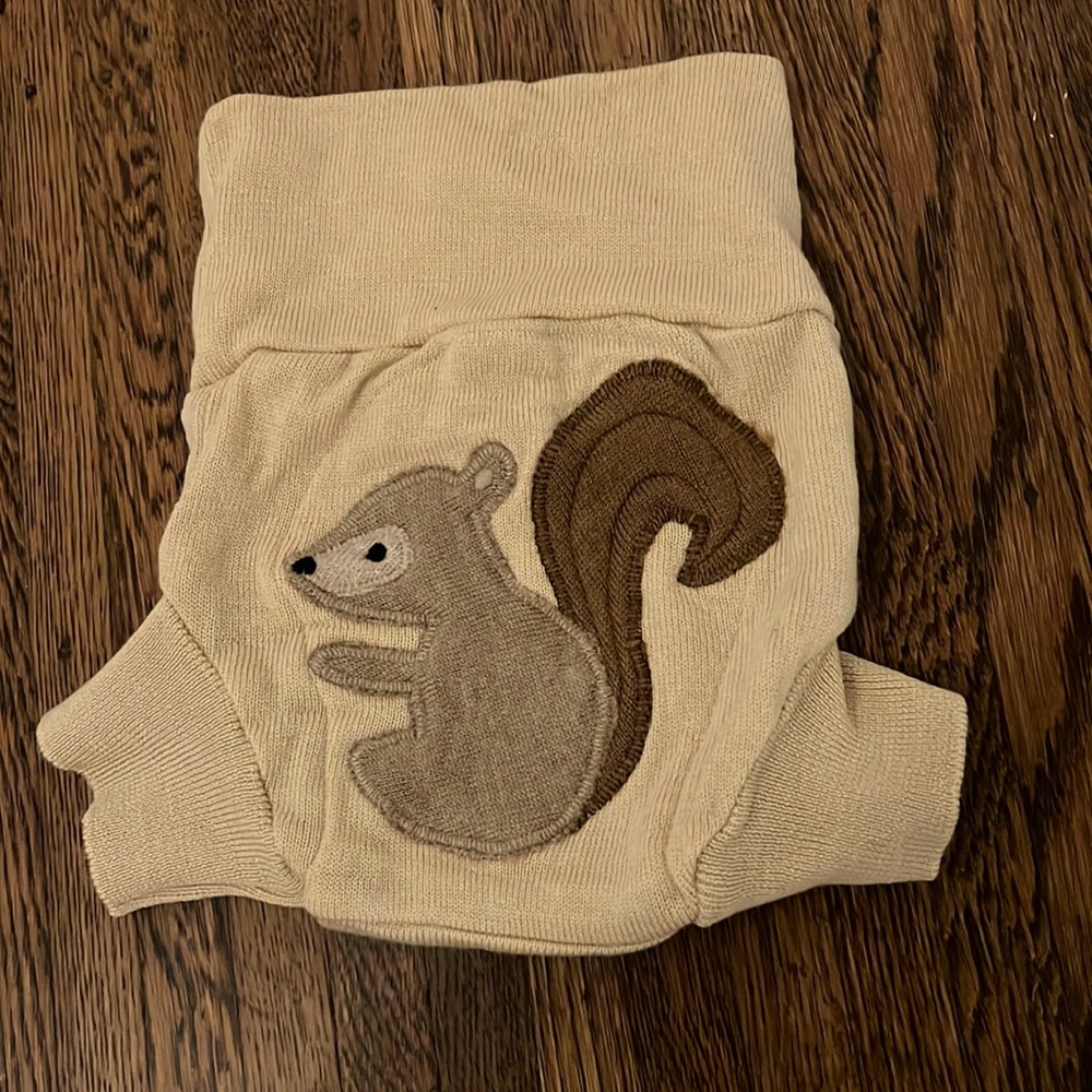 Upcycled Merino wool diaper cover